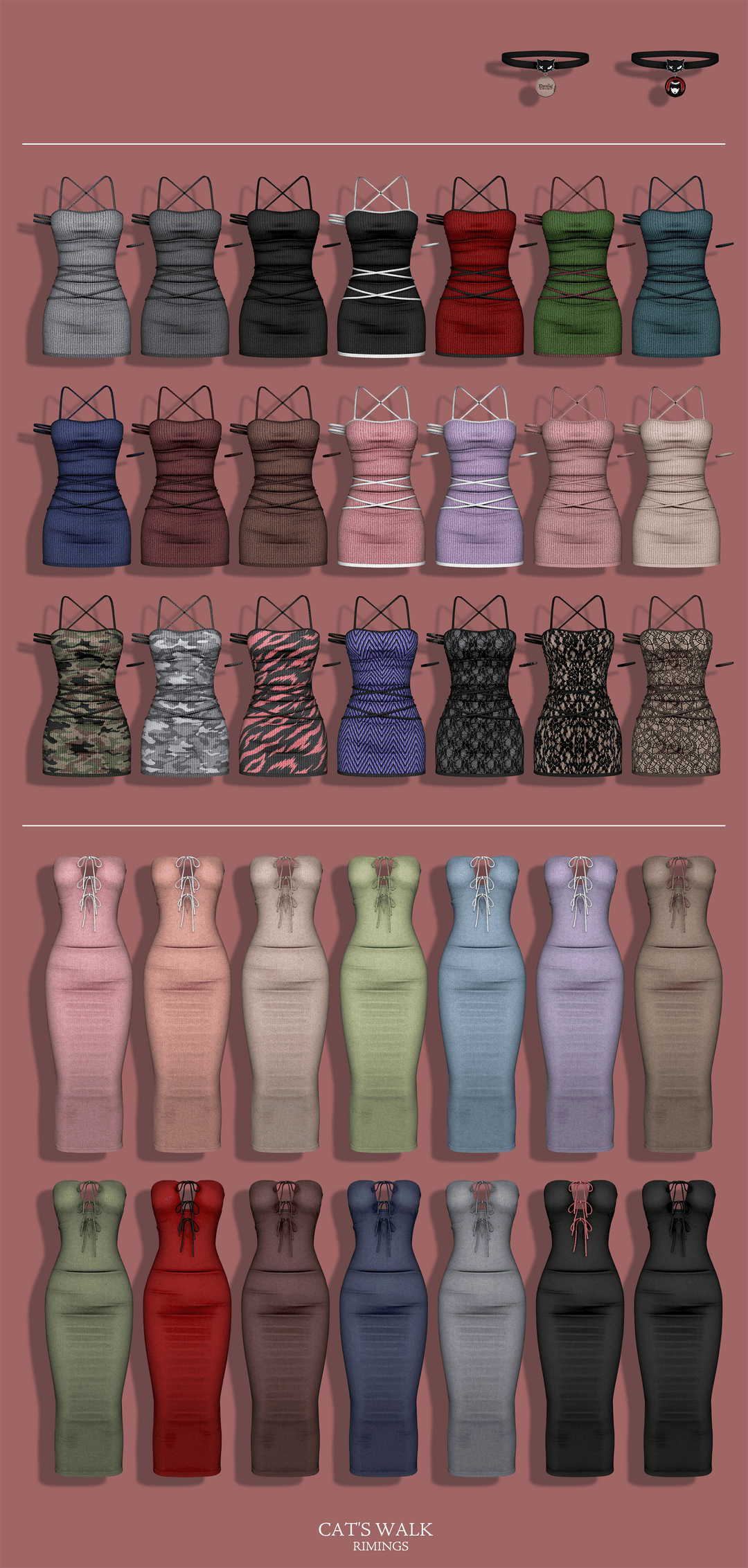 Галерея мода Сет платьев CAT'S WALK #1